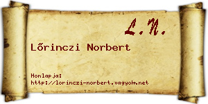 Lőrinczi Norbert névjegykártya