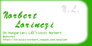 norbert lorinczi business card